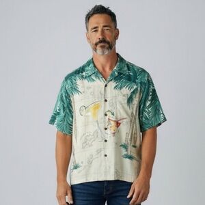 🌻Tori Richard Hawaiian Martini & Cocktail Island Theme Shirt Men's Size Large